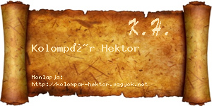 Kolompár Hektor névjegykártya